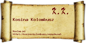 Kosina Kolombusz névjegykártya